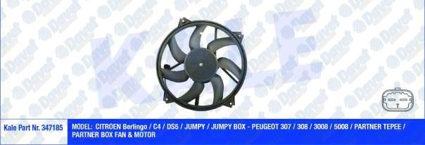 KALE.İ347185 Fan Motoru Citroen C4 C4 Picasso C4 Ii Ds4 Ds5 307 Ym Partner Tepee Berlingo Iii 308 3008 5008 Rcz 1.6hdi
